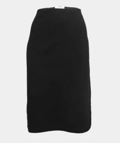 Diane Von Furstenberg Black Knit Side Zipped Skirt L For Women