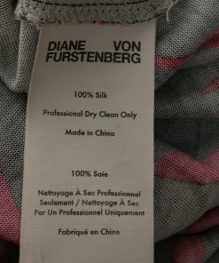 Diane Von Furstenberg Black & Red Printed Silk Knit Midi Wrap Dress S For Women -Diane Von Furstenberg shop luxury women diane von furstenberg used clothes p676688 003