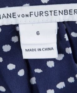 Diane Von Furstenberg Navy Blue Printed Silk Sleeveless Jumpsuit M For Women -Diane Von Furstenberg shop luxury women diane von furstenberg used clothes p72965 006