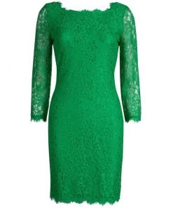 Diane Von Furstenberg Green Zarita Lace Dress S For Women