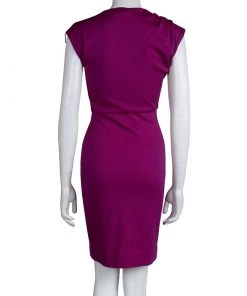 Diane Von Furstenberg Purple Wool Zip Detail Marchona Dress S For Women -Diane Von Furstenberg shop luxury women diane von furstenberg used clothes p77208 003