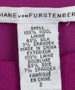 Diane Von Furstenberg Purple Wool Zip Detail Marchona Dress S For Women -Diane Von Furstenberg shop luxury women diane von furstenberg used clothes p77208 006