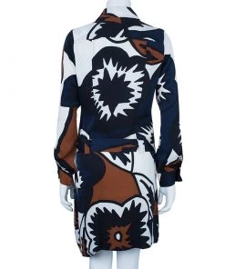 Diane Von Furstenberg Sheena Multicolor Silk Shirt Dress L For Women -Diane Von Furstenberg shop luxury women diane von furstenberg used clothes p785 003