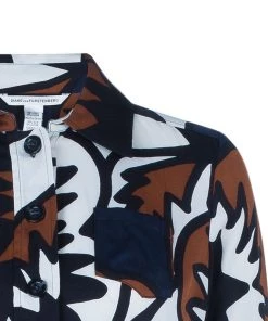 Diane Von Furstenberg Sheena Multicolor Silk Shirt Dress L For Women -Diane Von Furstenberg shop luxury women diane von furstenberg used clothes p785 004