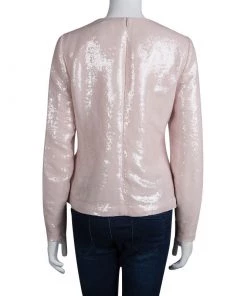 Diane Von Furstenberg Peach Sequin Embellished Menaro Blouse M For Women 8 Diane Von Furstenberg Peach Sequin Embellished Menaro Blouse M For Women -Diane Von Furstenberg shop luxury women diane von furstenberg used clothes p78648 003