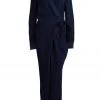 Diane Von Furstenberg Navy Blue Margot Wrap Jumpsuit L For Women