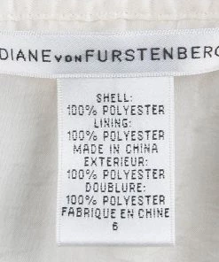 Diane Von Furstenberg Cream Ruffle Detail Long Sleeve Matador Blouse M For Women -Diane Von Furstenberg shop luxury women diane von furstenberg used clothes p79344 005