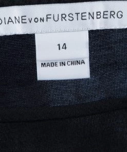 Diane Von Furstenberg Black Silk Angela Top XL For Women -Diane Von Furstenberg shop luxury women diane von furstenberg used clothes p79697 005