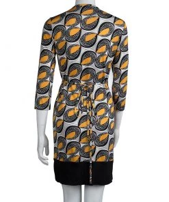 Diane Von Furstenberg Abstract Printed Silk Naoki Wrap Dress M For Women -Diane Von Furstenberg shop luxury women diane von furstenberg used clothes p79816 003