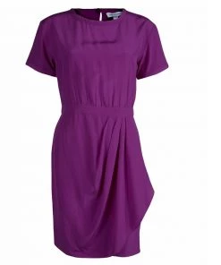 Diane Von Furstenberg Pink Silk Short Sleeve Eryn Dress S For Women