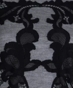 Diane Von Furstenberg Grey Floral Lace Applique Detail Shara Sweater XS For Women -Diane Von Furstenberg shop luxury women diane von furstenberg used clothes p81393 004