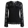 Diane Von Furstenberg Black Lace Long Sleeve Gadie Top XS For Women