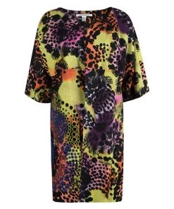 Diane Von Furstenberg Multicolor Printed Cutout Embroidery Detail Vintar Jacket XL For Women