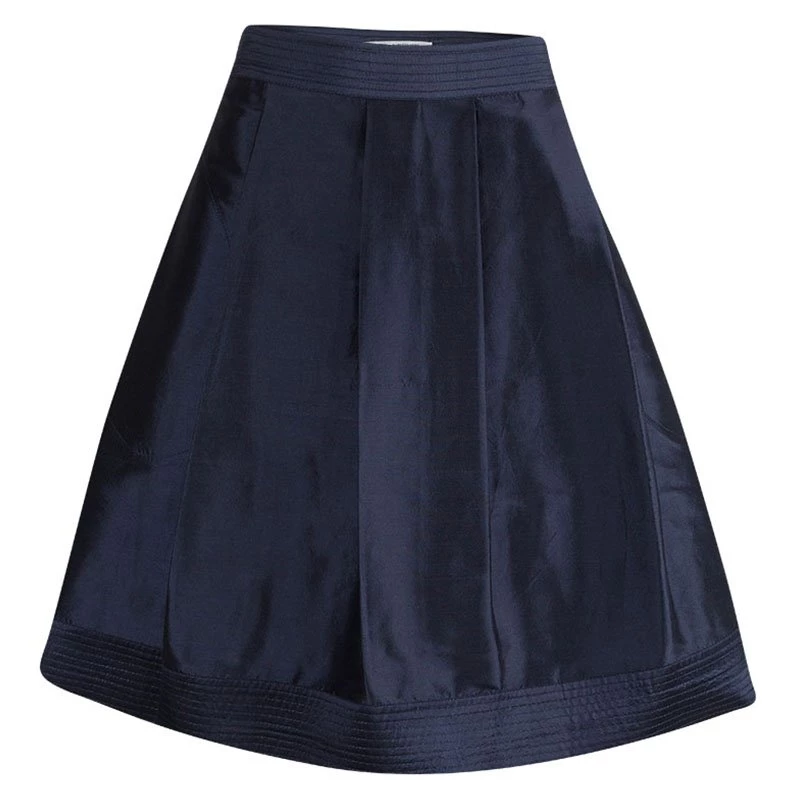 Diane Von Furstenberg Navy Blue Silk Lou Lou Skirt M For Women 1 Diane Von Furstenberg Navy Blue Silk Lou Lou Skirt M For Women