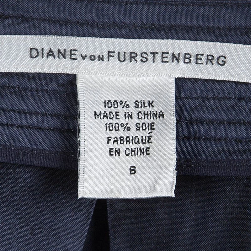 Diane Von Furstenberg Navy Blue Silk Lou Lou Skirt M For Women 5 Diane Von Furstenberg Navy Blue Silk Lou Lou Skirt M For Women - Image 5