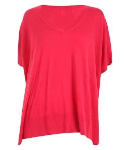 Diane Von Furstenberg Red Oversized Knit Top S For Women