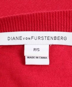 Diane Von Furstenberg Red Oversized Knit Top S For Women -Diane Von Furstenberg shop luxury women diane von furstenberg used clothes p88336 004