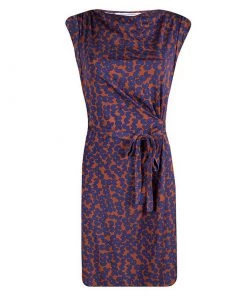 Diane Von Furstenberg Orange Printed Silk Jersey Amberlin Dress M For Women