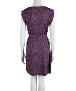 Diane Von Furstenberg Orange Printed Silk Jersey Amberlin Dress M For Women -Diane Von Furstenberg shop luxury women diane von furstenberg used clothes p90903 003