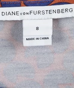 Diane Von Furstenberg Orange Printed Silk Jersey Amberlin Dress M For Women -Diane Von Furstenberg shop luxury women diane von furstenberg used clothes p90903 005