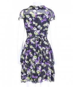 Diane Von Furstenberg Black Floral Print Wrap Dress S For Women -Diane Von Furstenberg shop luxury women diane von furstenberg used clothes p91975 003