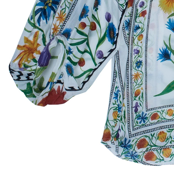 Diane Von Furstenberg Syrah Floral Cotton Top S For Women 7 Diane Von Furstenberg Syrah Floral Cotton Top S For Women - Image 7