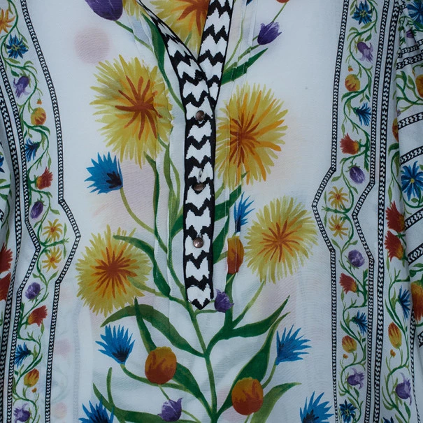 Diane Von Furstenberg Syrah Floral Cotton Top S For Women 9 Diane Von Furstenberg Syrah Floral Cotton Top S For Women - Image 9