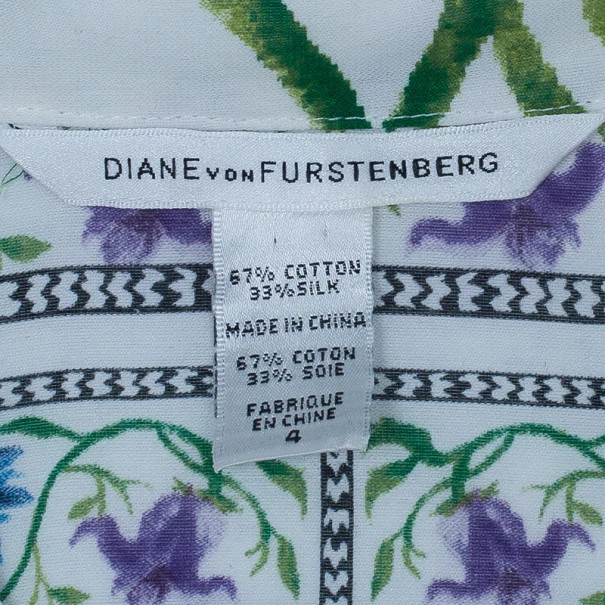 Diane Von Furstenberg Syrah Floral Cotton Top S For Women 10 Diane Von Furstenberg Syrah Floral Cotton Top S For Women - Image 10