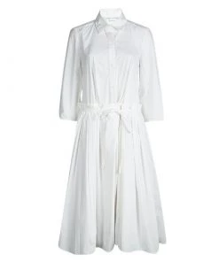 Diane Von Furstenberg White Cotton Poplin Cynthia Dress L For Women