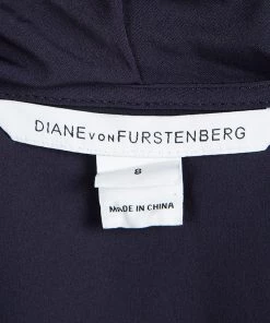 Diane Von Furstenberg Navy Blue Knit Bethania Short Sleeve Wrap Dress M For Women -Diane Von Furstenberg shop luxury women diane von furstenberg used clothes p95131 006