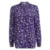 Diane Von Furstenberg Purple Printed Silk Long Sleeve Gilmore Blouse M For Women