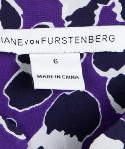 Diane Von Furstenberg Purple Printed Silk Long Sleeve Gilmore Blouse M For Women -Diane Von Furstenberg shop luxury women diane von furstenberg used clothes p96067 0006