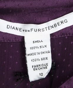 Diane Von Furstenberg Purple Silk Ruffle Detail Lindella Top L For Women -Diane Von Furstenberg shop luxury women diane von furstenberg used clothes p96307 0005
