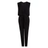 Diane Von Furstenberg Black Rawena Tie Detail Sleeveless Jumpsuit M For Women