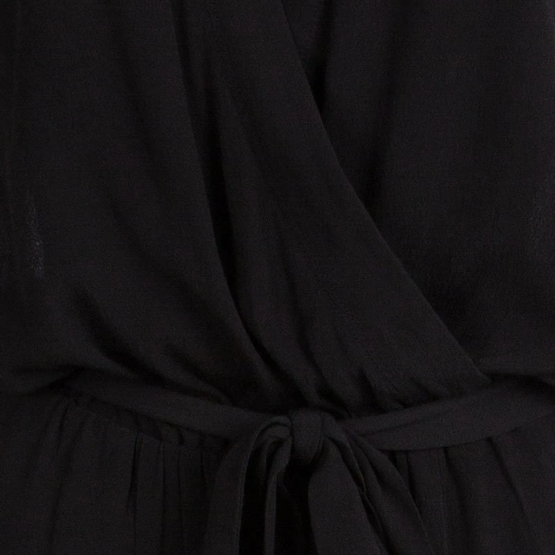 Diane Von Furstenberg Black Rawena Tie Detail Sleeveless Jumpsuit M For Women 3 Diane Von Furstenberg Black Rawena Tie Detail Sleeveless Jumpsuit M For Women - Image 3