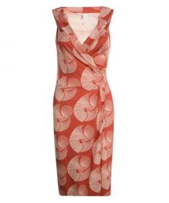 Diane Von Furstenberg Red Printed Silk Fariba Wrap Dress S For Women