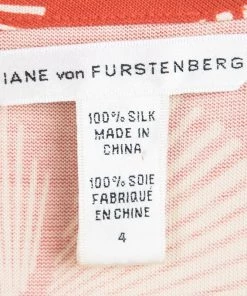 Diane Von Furstenberg Red Printed Silk Fariba Wrap Dress S For Women -Diane Von Furstenberg shop luxury women diane von furstenberg used clothes p97140 0005