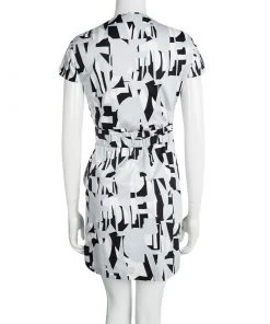 Diane Von Furstenberg Printed Cotton Alba Two Mini Draped Dress S For Women -Diane Von Furstenberg shop luxury women diane von furstenberg used clothes p97510 0003