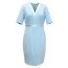 Diane Von Furstenberg Baby Blue Short Sleeve Dress M For Women