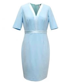 Diane Von Furstenberg Baby Blue Short Sleeve Dress M For Women