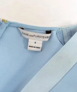 Diane Von Furstenberg Baby Blue Short Sleeve Dress M For Women -Diane Von Furstenberg shop luxury women diane von furstenberg used clothes p98924 004