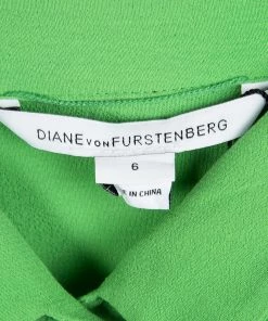Diane Von Furstenberg Celery Green Crepe Belted Karin Shirt Dress M For Women -Diane Von Furstenberg shop luxury women diane von furstenberg used clothes p98983 006