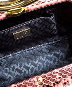 Diane Von Furstenberg Red/Black Python Flirty Minaudiere Clutch For Women -Diane Von Furstenberg shop luxury women diane von furstenberg used handbags p104808 007