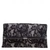 Diane Von Furstenberg Black Lace Envelope Clutch For Women