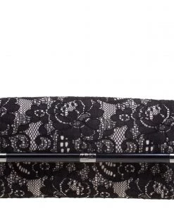 Diane Von Furstenberg Black Lace Envelope Clutch For Women