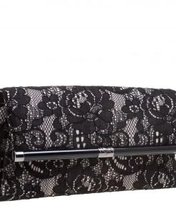 Diane Von Furstenberg Black Lace Envelope Clutch For Women -Diane Von Furstenberg shop luxury women diane von furstenberg used handbags p110063 003