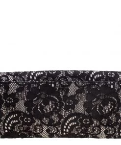 Diane Von Furstenberg Black Lace Envelope Clutch For Women -Diane Von Furstenberg shop luxury women diane von furstenberg used handbags p110063 004