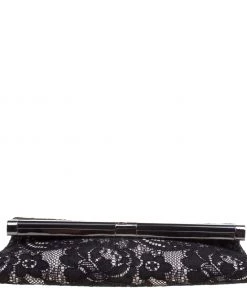Diane Von Furstenberg Black Lace Envelope Clutch For Women -Diane Von Furstenberg shop luxury women diane von furstenberg used handbags p110063 006