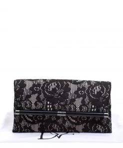 Diane Von Furstenberg Black Lace Envelope Clutch For Women -Diane Von Furstenberg shop luxury women diane von furstenberg used handbags p110063 009