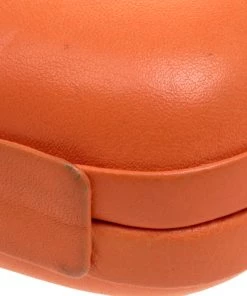 Diane Von Furstenberg Orange Leather Lytton Minaudiere Clutch For Women -Diane Von Furstenberg shop luxury women diane von furstenberg used handbags p113076 0011